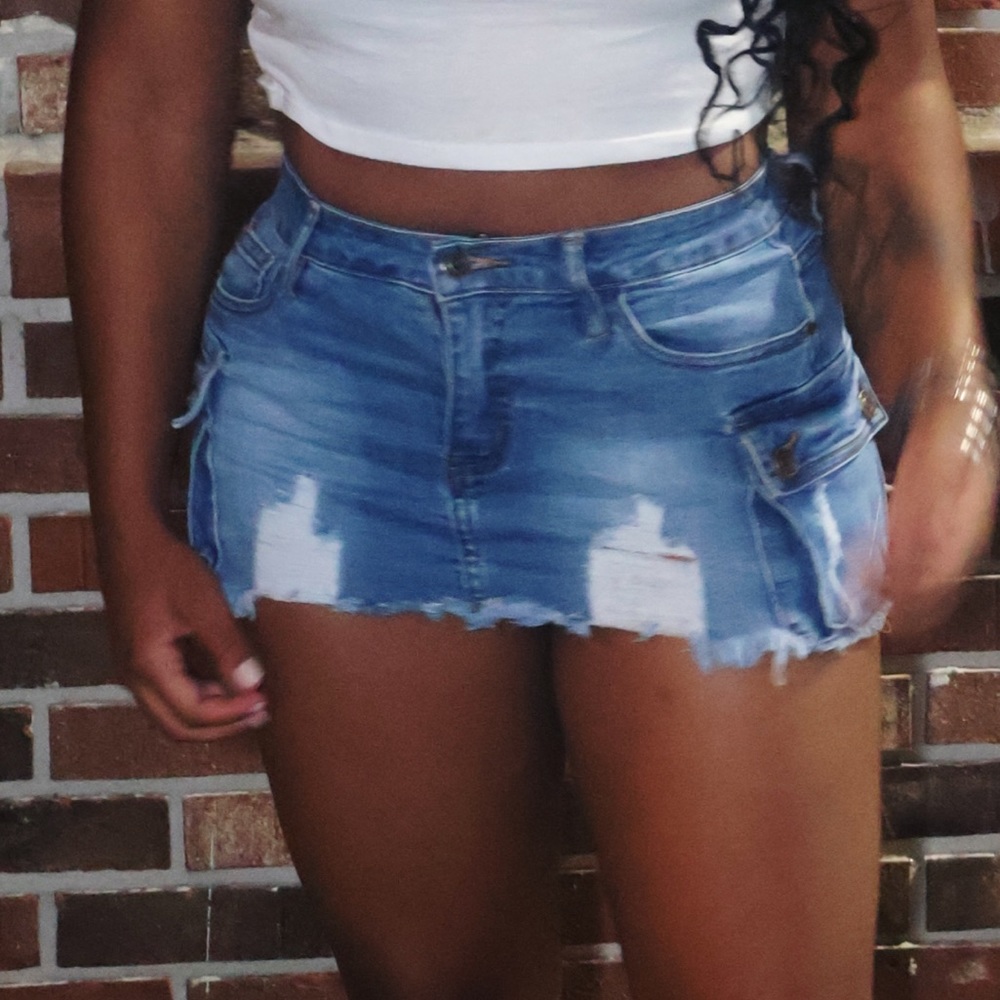 Denim mini skirt